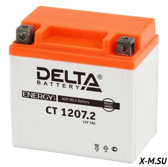 Аккумуляторная батарея 12V7Ah (114x70x108) (залитая, необслуж.) DELTA Аккумуляторная батарея 12V7Ah (114x70x108) (залитая, необслуж.) DELTA