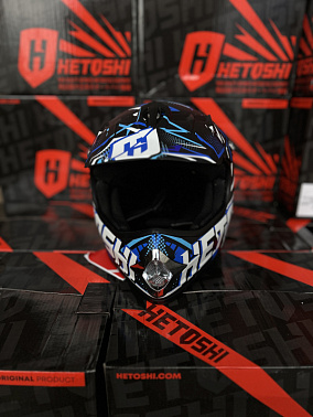 Шлем кроссовый детский HETOSHI Cross-Kids KY-B12 цв.Сине-черно-белый Матовый р.Y-XL