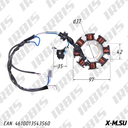 Статор генератора YBR125 (8кат.)