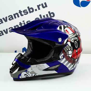 Шлем кроссовый Avantis Graffiti, Синий