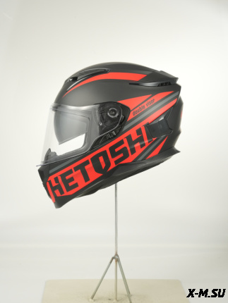 Шлем интеграл HETOSHI FF938 double visor Цв.Черно-красный Матовый р.XXL