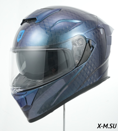 Шлем интеграл карбоновый HETOSHI FF936S CARBON 6K CUBIC CHAMELEON BLUE р.L