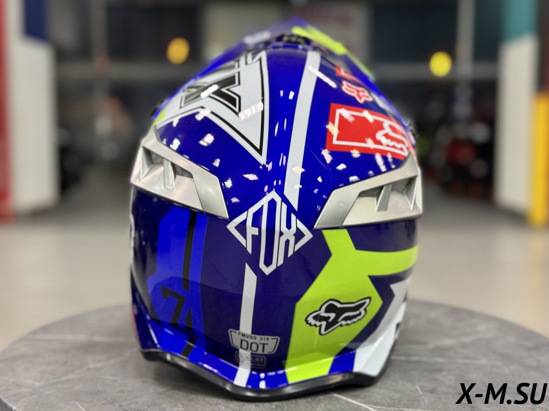 Шлем кроссовый HETOSHI Сине-желто-красный AD3-14 цв.  р. M