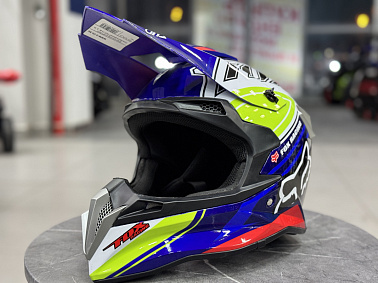 Шлем кроссовый HETOSHI Сине-желто-красный AD3-14 цв.  р. S