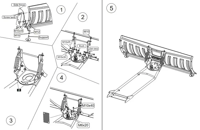 Отвал для снега с универ. креплением (черный) 150 мм